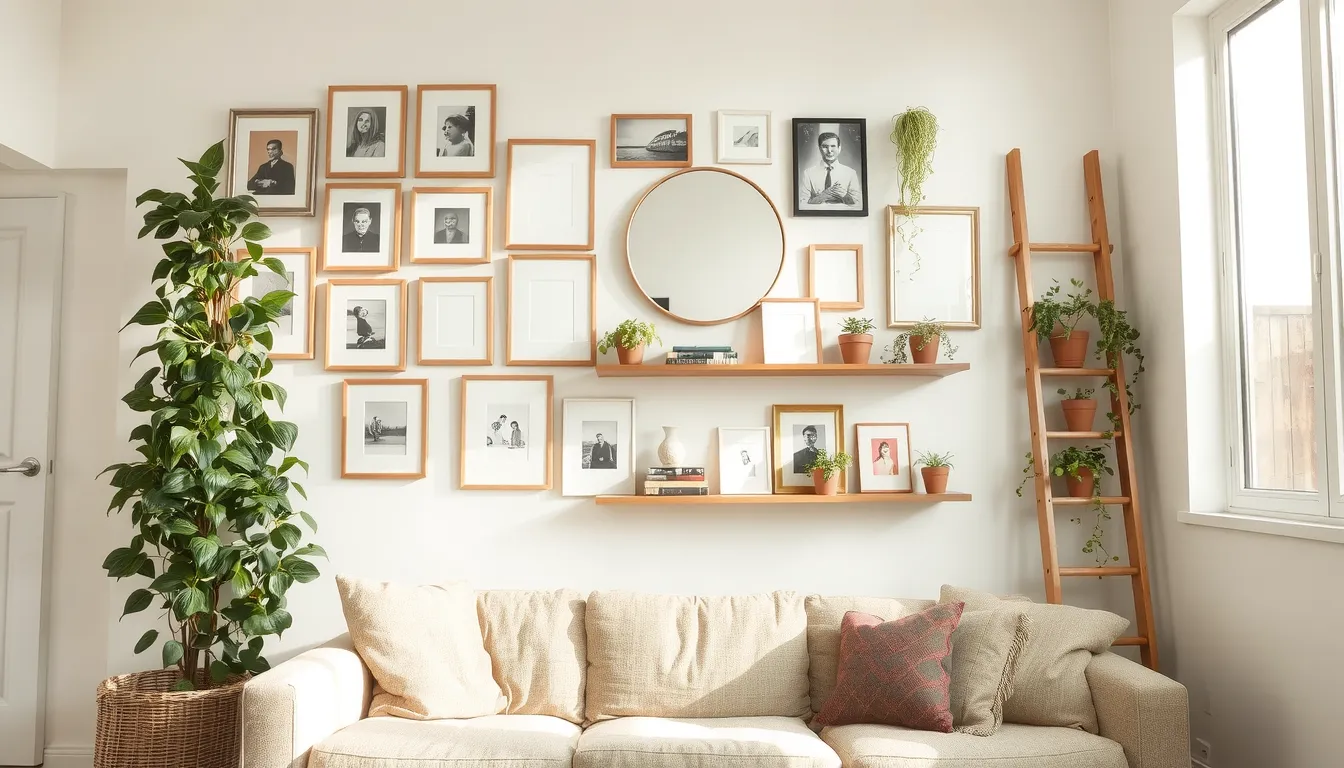 Décoration d'un grand mur de salon